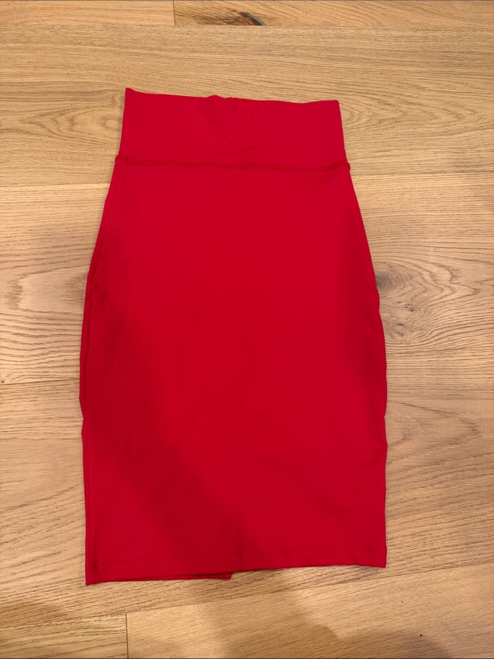 High-Waist Red Pencil Skirt